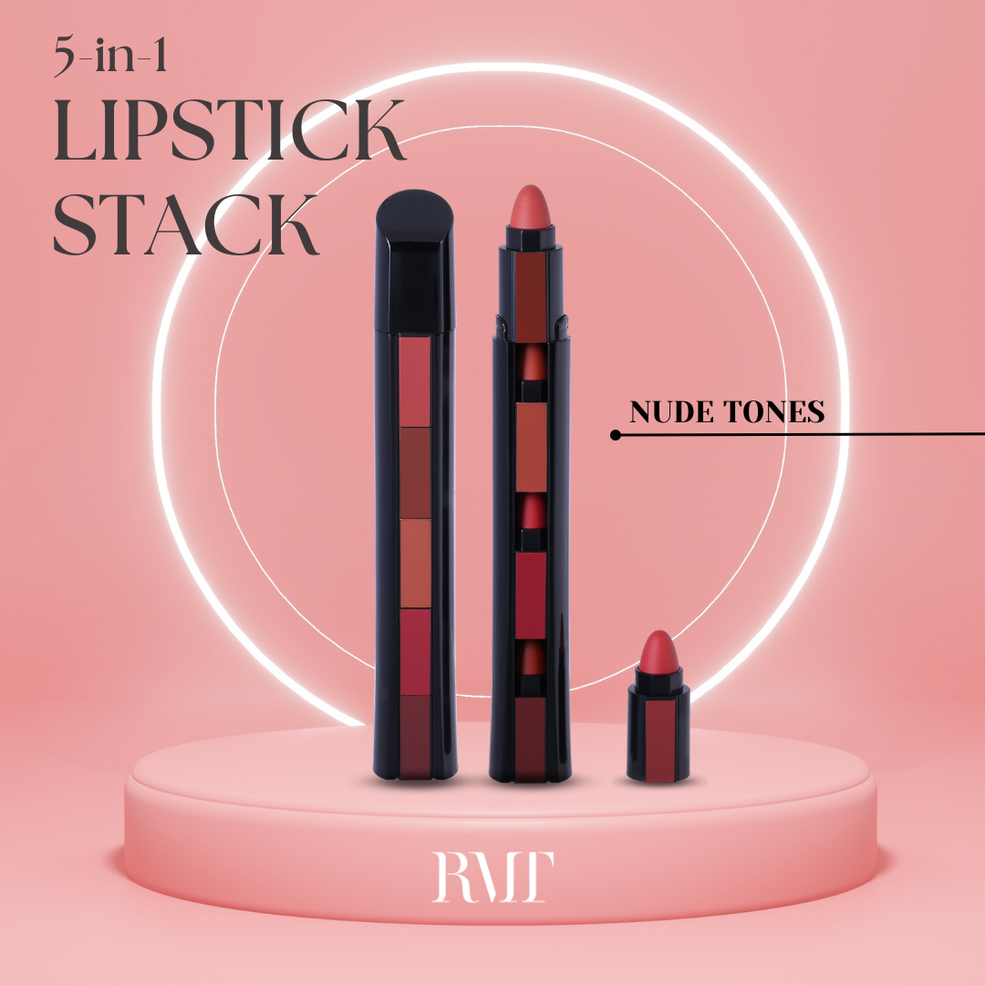 (Nude Tones) 5-in-1 Lipstick Stack