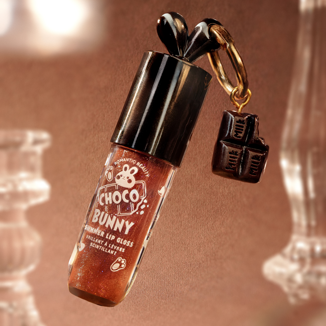 Choco Bunny Shimmer Keychain Lip Gloss